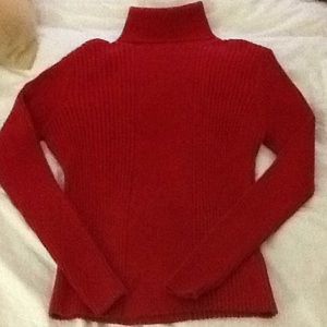 Hot Red Ribbed Turtleneck ❤️